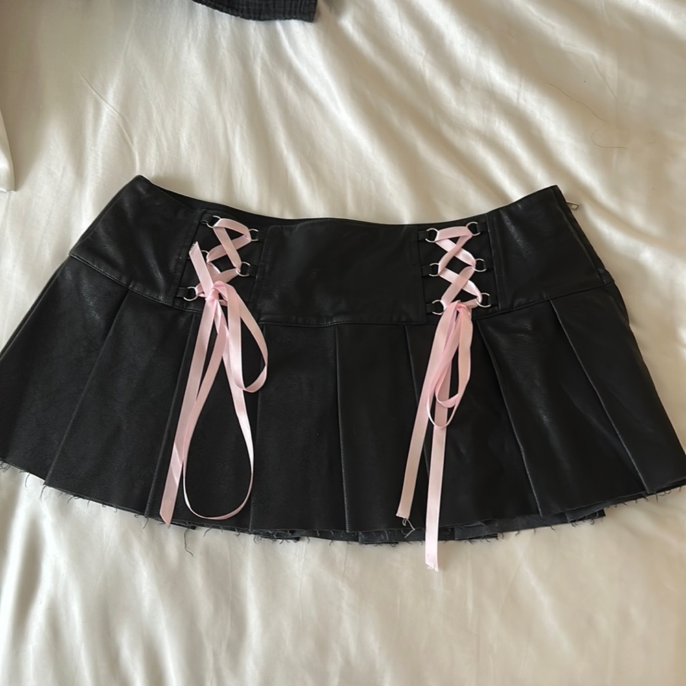 black corset bow skirt